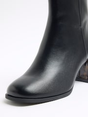 River Island Black Feature Block Heel Ankle Boots - Image 3 of 4