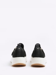 River Island Black Knitted Slip On Wedge Trainers - Image 3 of 4