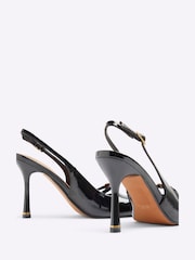 River Island Black Strap Sling Back Heeled Court Shoes - Image 5 of 6