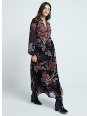 River Island Смок Цветы принт 100% хлопок средних размеров платья - Image 2 of 4