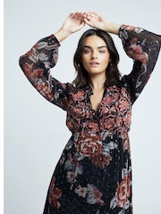 River Island Смок Цветы принт 100% хлопок средних размеров платья - Image 3 of 4