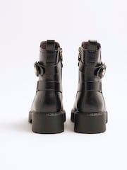 River Island Black Chunky Ankle Boots With Buckle - Image 3 of 6