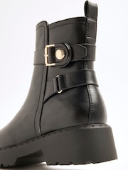 River Island Black Chunky Ankle Boots With Buckle - Image 5 of 6