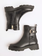 River Island Black Chunky Ankle Boots With Buckle - Image 6 of 6