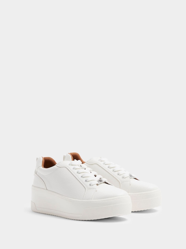 Белый - River Island Платформа со шнуровкой Трейнеры - Изображение 1 из 4