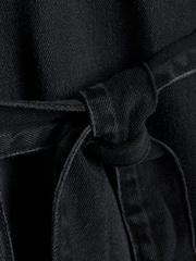 River Island Black Mini Belted Denim 100% Cotton Shirt Dress - Image 4 of 4