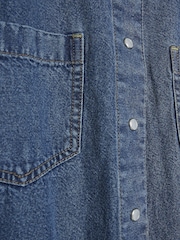 River Island Blue Mini Belted Denim 100% Cotton Shirt Dress - Image 6 of 6
