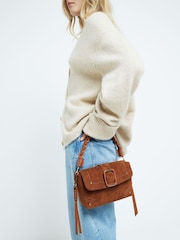 River Island Brown Wrapped Buckle Shoulder Bag - Image 1 of 5