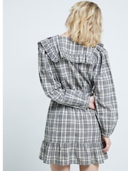 River Island Grey Mini Frill Collar 100% Cotton Shirt Dress - Image 2 of 4