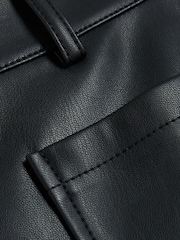 River Island Black Faux Leather Cropped Trousers - Image 4 of 4