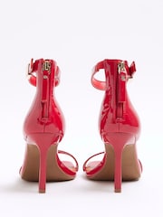 River Island Red Clasp Back Heeled Sandals - Image 3 of 6