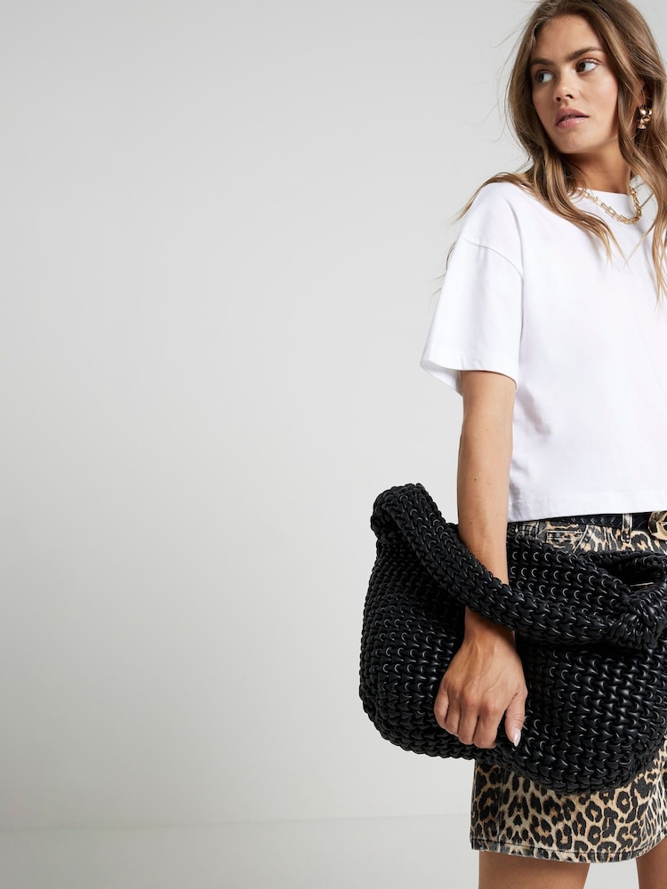 River Island Black Large Scrunch Scoop Bag - Image 1 of 4