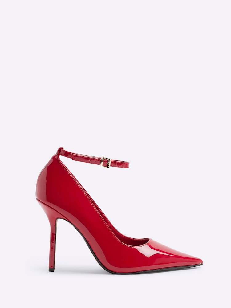 River Island Red Ankle Strap Court Shoes - Image 1 of 4 River Island Red Ankle Strap Court Shoes - Image 1 of 4
