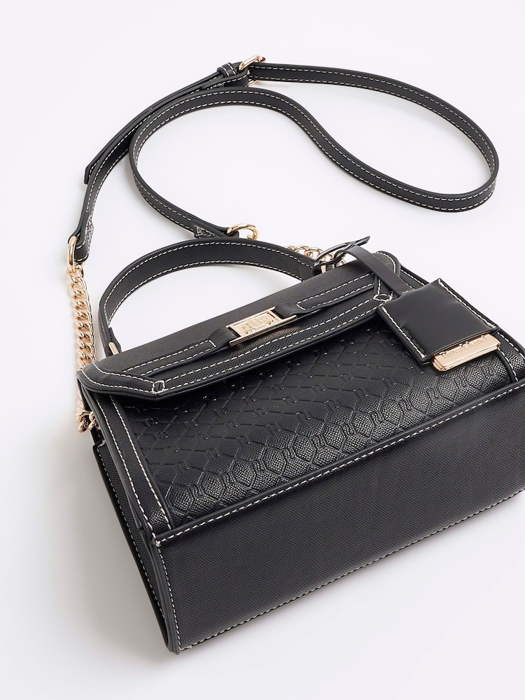 River Island Black Embossed Mini Tote Bag - Image 4 of 4