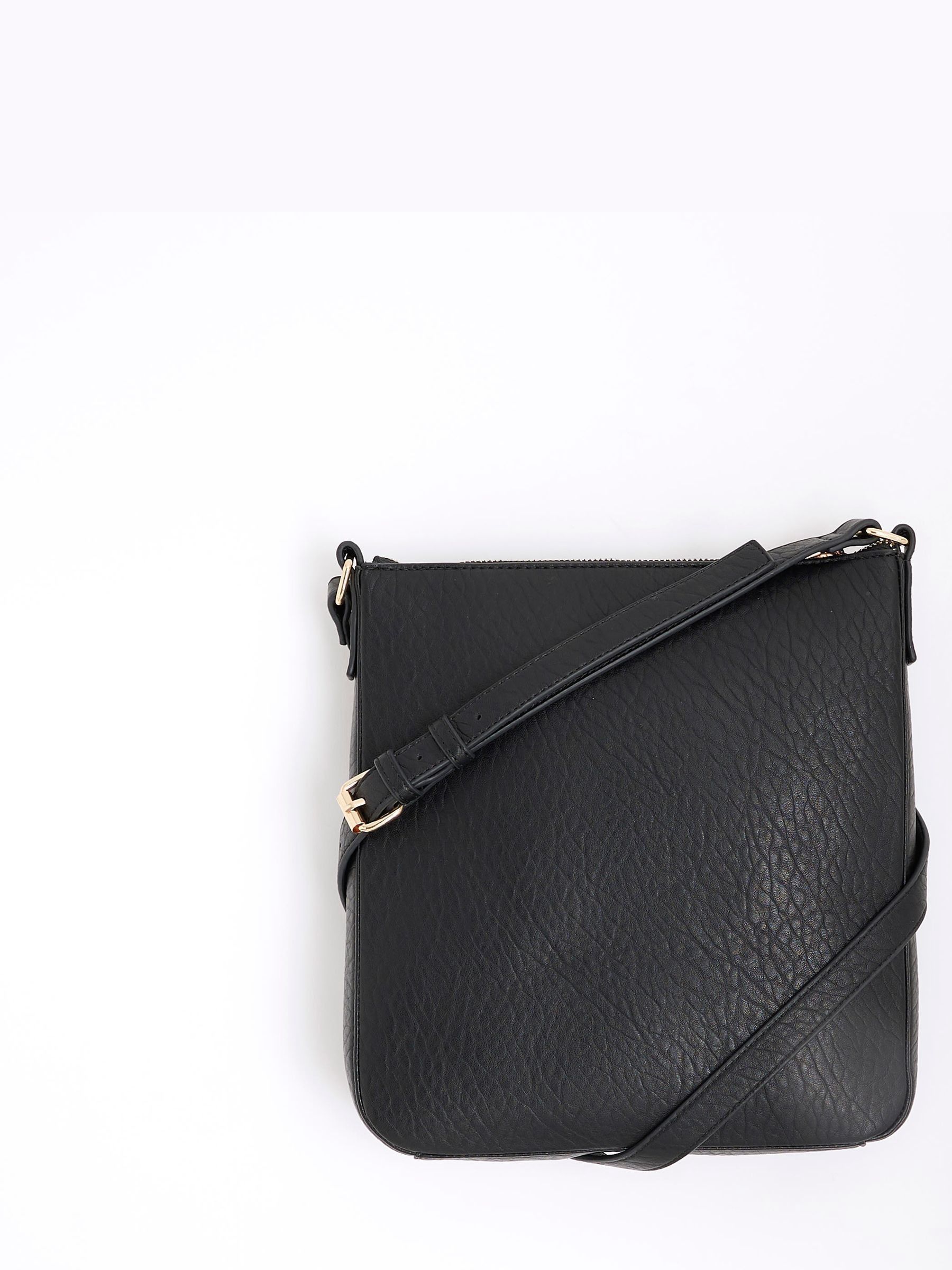 Black zip messenger bag outlet