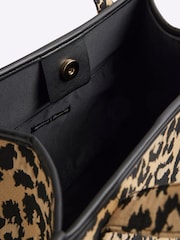 River Island Brown Medium Leopard Jacquard Embossed Tote Bag - Image 6 of 6