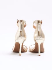 River Island Gold Clasp Back Heeled Sandals - Image 3 of 4