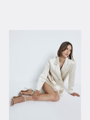 River Island Gold Clasp Back Heeled Sandals - Image 4 of 4