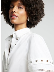 River Island White Eyelet Detail Shirt - Image 2 of 3