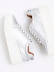 River Island Silver Platform Lace Up Trainers - Image 4 of 4