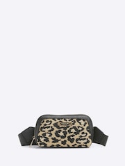 River Island Brown Small Leopard Jacquard Crossbody Bag - Image 2 of 6
