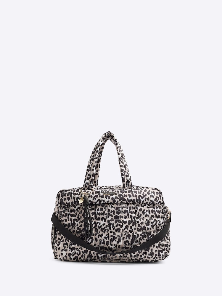 River Island Brown Leopard Quilted Holdall - Image 2 of 6 River Island Brown Leopard Quilted Holdall - Image 2 of 6