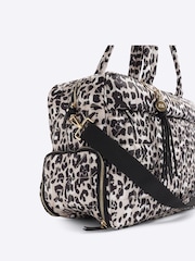 River Island Brown Leopard Quilted Holdall - Image 5 of 6