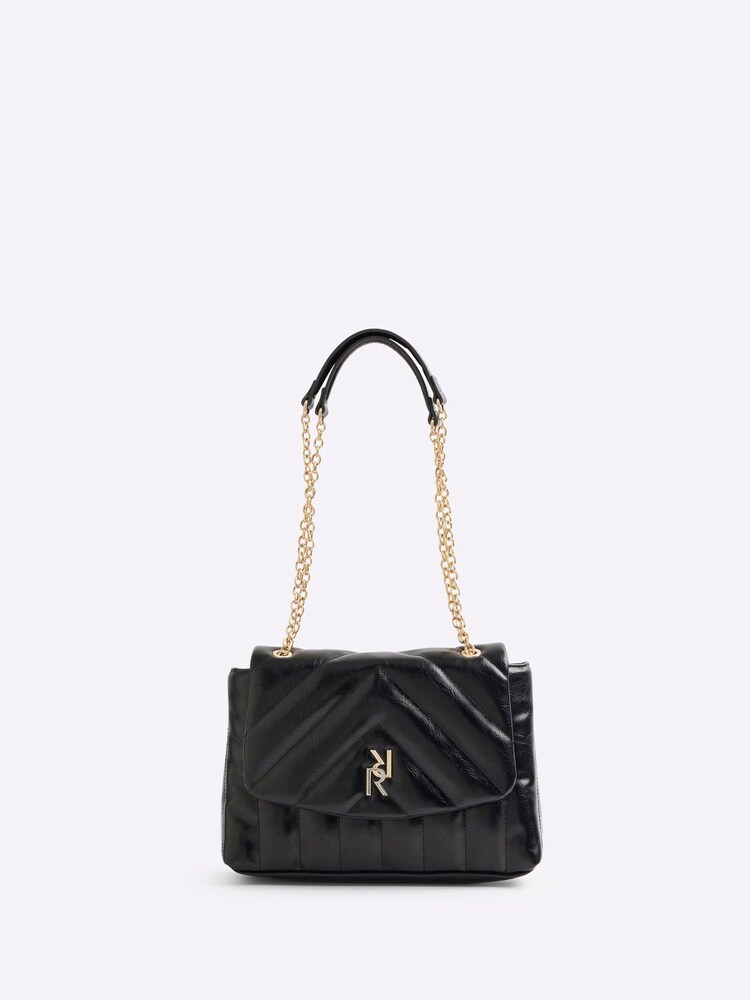 River Island Black Soft Quilted Shoulder Bag - Image 2 of 5