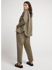 River Island Green Embellished Denim Chino 100% Cotton Trousers - Image 3 of 4