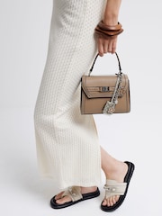 River Island Brown Mini Charm Tote Bag - Image 1 of 4