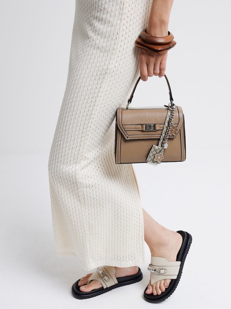 River Island Brown Mini Charm Tote Bag - Image 1 of 4