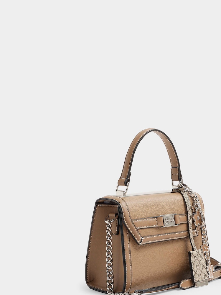 River Island Brown Mini Charm Tote Bag - Image 4 of 4