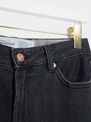 River Island Black High Waisted Relaxed Straight 100% Cotton Jeans - Image 4 of 5