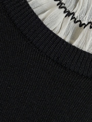 River Island Black Frill Mini Knitted Dress - Image 4 of 4