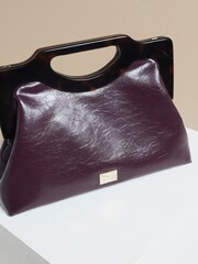 River Island Burgundy Red Torte Frame Handle Clutch - Image 2 of 5
