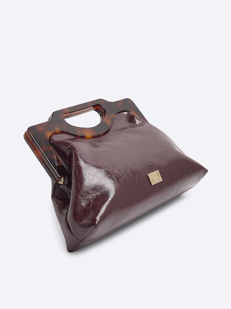 River Island Burgundy Red Torte Frame Handle Clutch - Image 5 of 5
