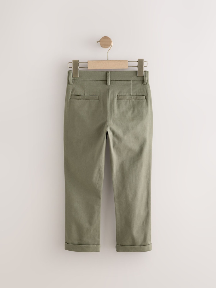 Olive Green Regular Fit Stretch Chino Trousers (3-17yrs) - Image 2 of 5