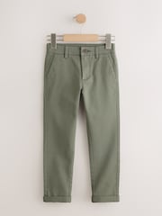 Olive Green Skinny Fit Stretch Chino Trousers (3-17yrs) - Image 1 of 5