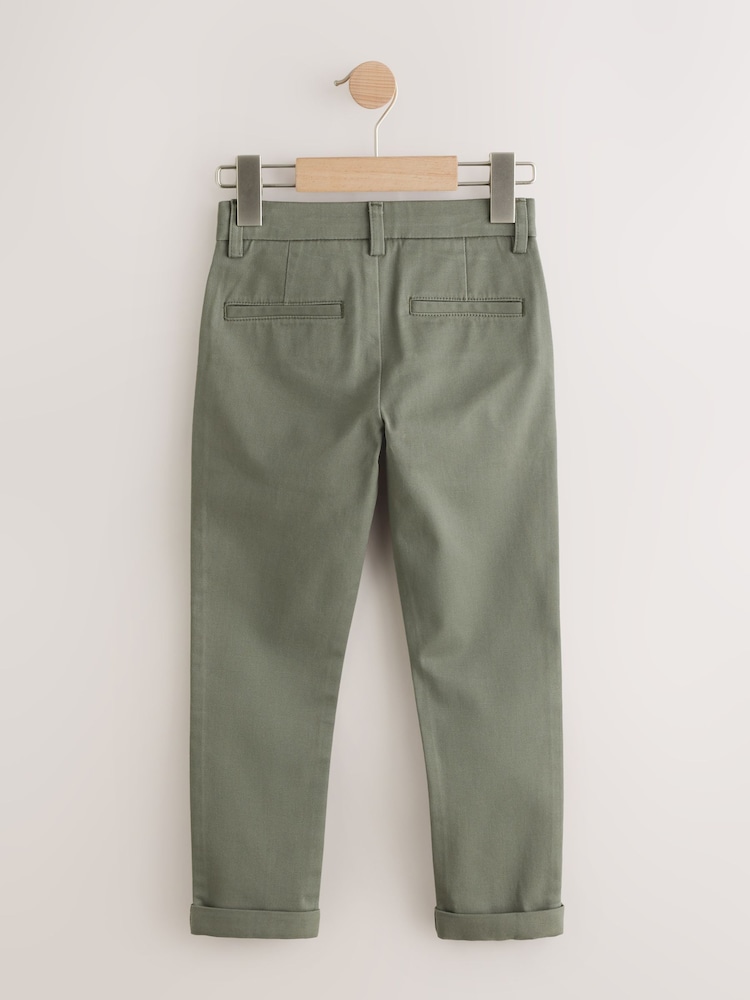 Olive Green Skinny Fit Stretch Chino Trousers (3-17yrs) - Image 2 of 5