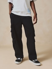 Negro - Twill Woven 100% Cotton Cargo Trousers (3-16yrs) - Imagen 1 de 5