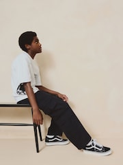 Negro - Twill Woven 100% Cotton Cargo Trousers (3-16yrs) - Imagen 3 de 5