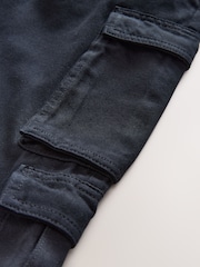 Black Twill Woven Cotton Cargo Trousers (3-16yrs) - Image 8 of 9