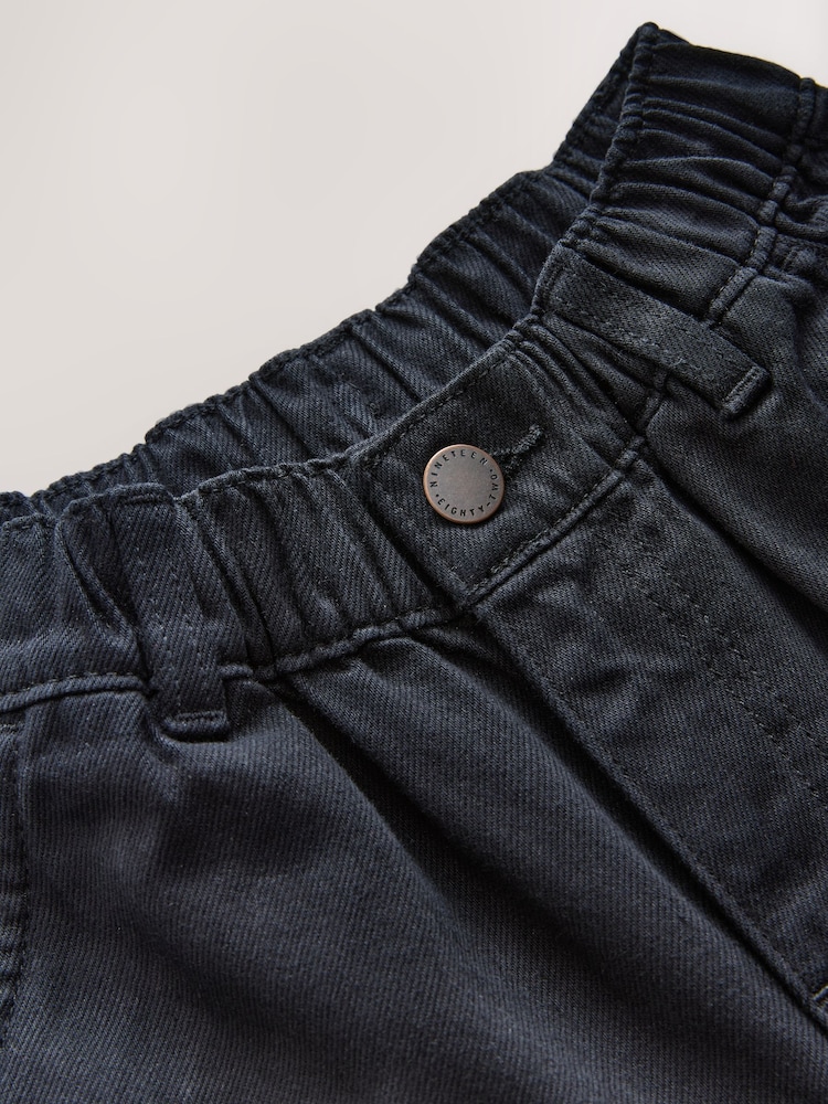 Black Twill Woven Cotton Cargo Trousers (3-16yrs) - Image 9 of 9