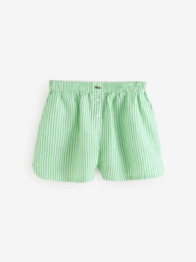 Lacoste Loose Linen Striped Boxer Shorts - Image 4 of 4
