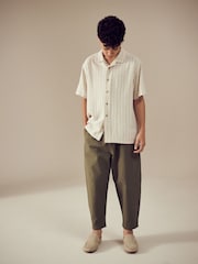 Khaki Green Textured Woven Pull On 100% Cotton Trousers (3-16yrs) - Image 2 of 9