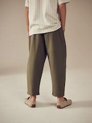 Khaki Green Textured Woven Pull On 100% Cotton Trousers (3-16yrs) - Image 3 of 9