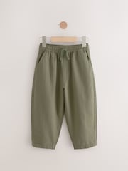 Khaki Green Textured Woven Pull On 100% Cotton Trousers (3-16yrs) - Image 6 of 9