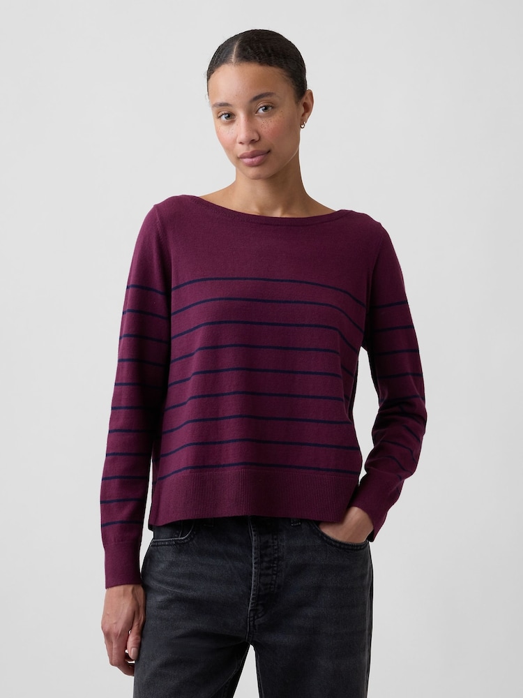 Rayas burdeos - Gap Relaxed Jersey Boatneck Jumper - Imagen 1 de 5 Rayas burdeos - Gap Relaxed Jersey Boatneck Jumper - Imagen 1 de 5