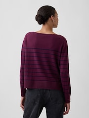 Rayas burdeos - Gap Relaxed Jersey Boatneck Jumper - Imagen 2 de 5
