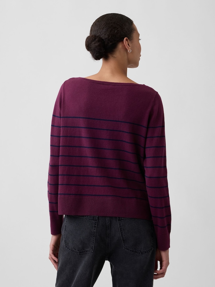 Rayas burdeos - Gap Relaxed Jersey Boatneck Jumper - Imagen 2 de 5 Rayas burdeos - Gap Relaxed Jersey Boatneck Jumper - Imagen 2 de 5